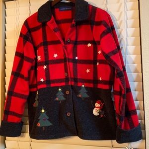 Karen Scott Christmas Fleece Jacket Size M
